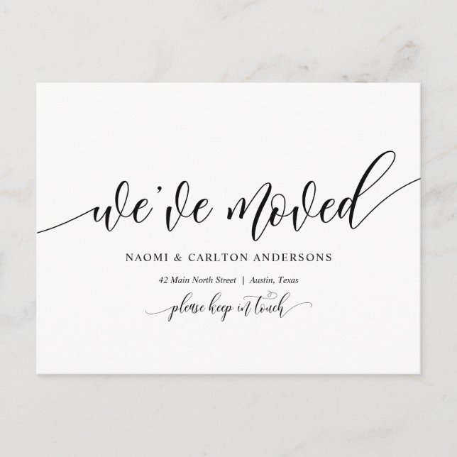 Cartão Postal Nós Mudamos, Novo Anúncio De Endereço Doméstico (Frente)