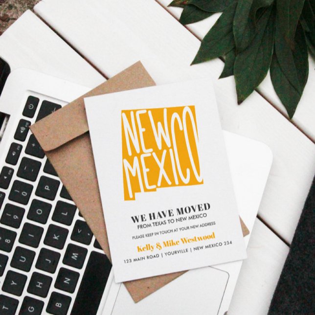 Cartão Postal NÓS MUDAMOS Novo endereço Nova Casa Novo México (NEW MEXICO MOVING RELOCATION ANNOUNCEMENT POSTCARD)