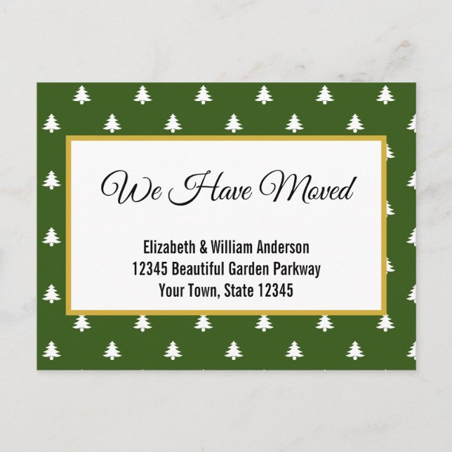 Cartão Postal Nós Mudamos O Anúncio De Movimentação Da Árvore De (Frente)