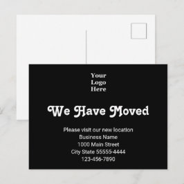 Cartão Postal Nós Mudamos Para Visitar Nosso Novo Local Seu Logo