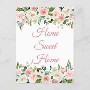 Cartão Postal Nós Mudamos Postcard Floral Casa Doce Casa
