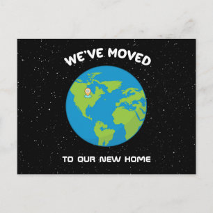Cartão Postal Nós Mudamos Tema Espacial Casa Nova