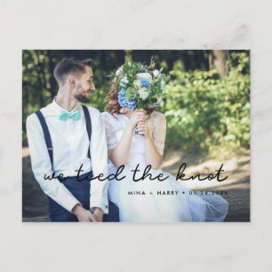 Cartão Postal Nós nos casamos foto de casamento simples