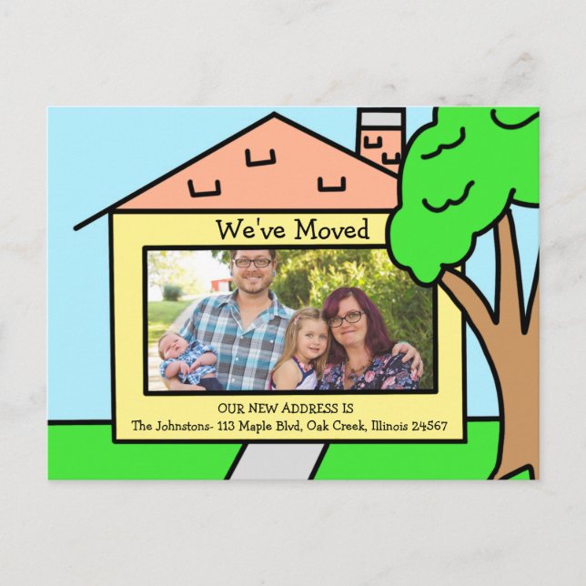 Cartão Postal Nós nos movemos | Notificações de Novos Endereços (Frente)