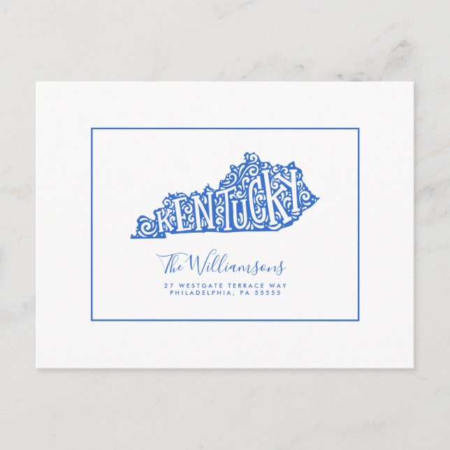 Cartão Postal Nós nos movemos | Novo Endereço | Kentucky (Frente)