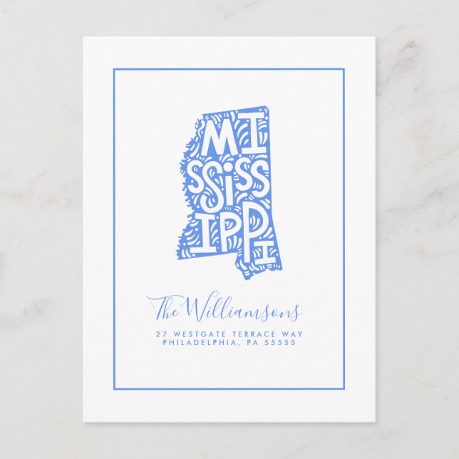 Cartão Postal Nós nos movemos | Novo Endereço | Mississipi (Frente)