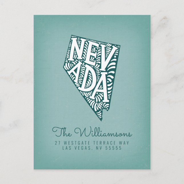 Cartão Postal Nós nos movemos | Novo Endereço | Nevada (Frente)