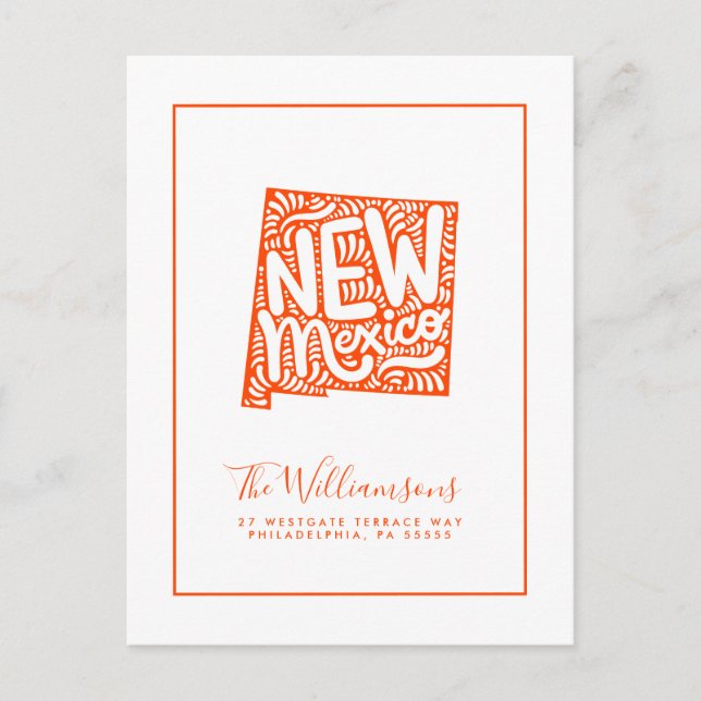 Cartão Postal Nós nos movemos | Novo Endereço | Novo México (Frente)