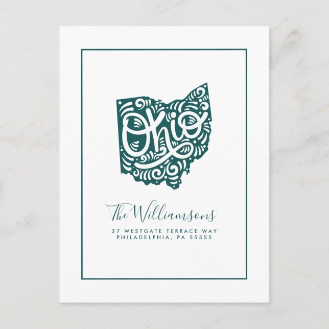 Cartão Postal Nós nos movemos | Novo Endereço | Ohio (Frente)