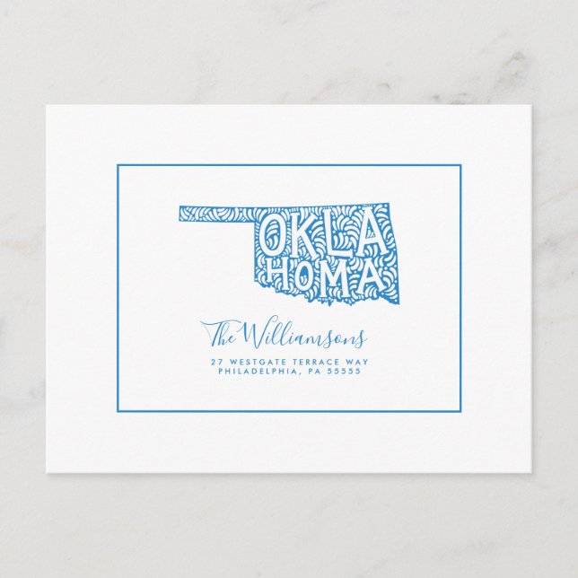 Cartão Postal Nós nos movemos | Novo Endereço | Oklahoma (Frente)