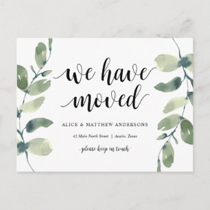 Cartão Postal Nós nos mudamos, anúncio do nosso novo endereço re