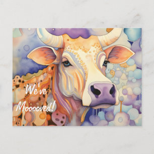 Cartão Postal Nós nos mudamos! Artsy Cow