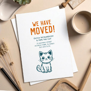 Cartão Postal Nós nos mudamos com nosso gato