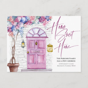 Cartão Postal Nós nos mudamos - Lar Doce Lar - Porta Aquarela 