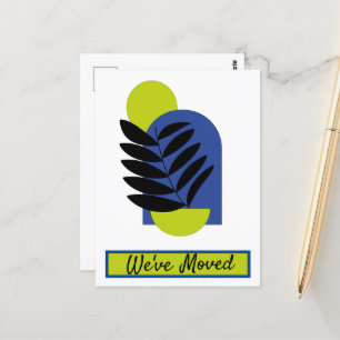 Cartão Postal Nós nos mudamos Novo Endereço Abstrato Botânico