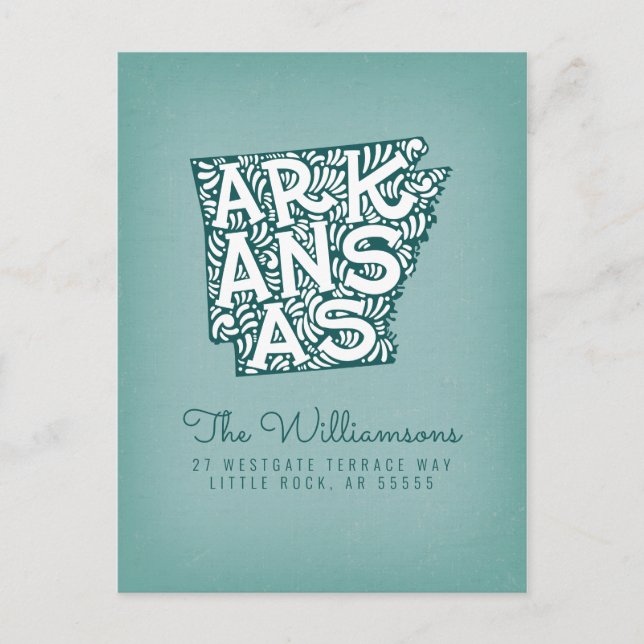 Cartão Postal Nós nos mudamos | Novo Endereço | Arkansas (Frente)