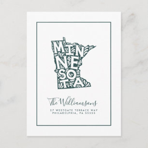 Cartão Postal Nós nos mudamos Novo Endereço Minnesota