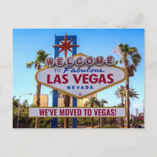 Cartão Postal Nós nos mudamos para Las Vegas Nova Casa