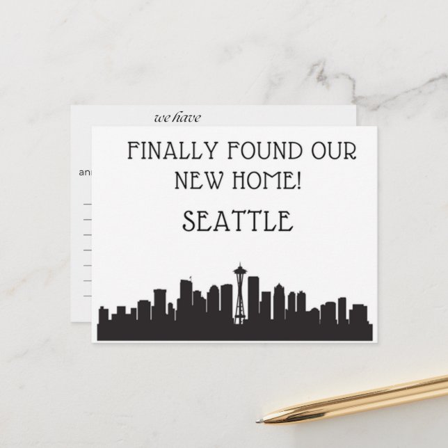 Cartão Postal Nós nos mudamos para Seattle (Frente/Verso In Situ)