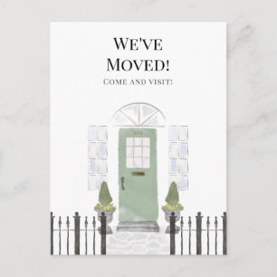 Cartão Postal Nós nos mudamos para uma nova casa com uma porta s