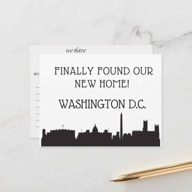 Cartão Postal Nós nos mudamos para Washington, D.C. (Frente/Verso In Situ)