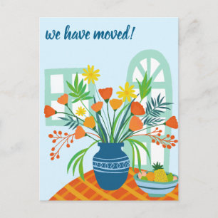 Cartão Postal NÓS NOS MUDAMOS Ramalhete Floral Novo Endereço Res