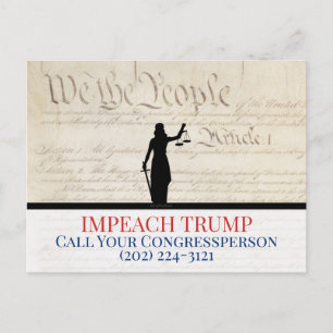 Cartão Postal Nós, o Congresso Pessoas Impeach Trump Lady Justi
