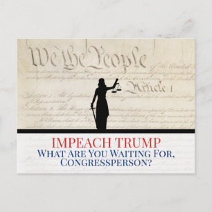 Cartão Postal Nós, o Congresso Pessoas Impeach Trump Lady Justic