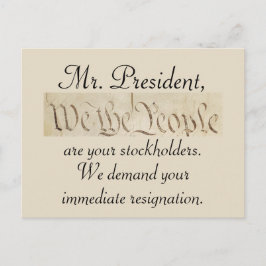Cartão Postal Nós, o Pessoas, exigimos a renúncia do trunfo