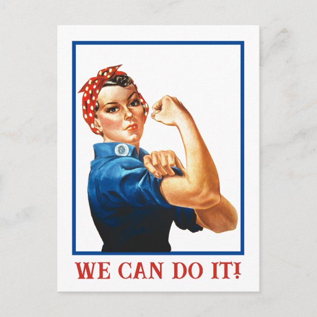 Cartão Postal Nós podemos fazer isso Rosie the Riveter Women Pow (Frente)
