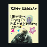 Cartão Postal nose picking funny gorilla birthday<br><div class="desc">This Funny nose picking Gorilla Humor Birthday Gift is perfect for any birthday star who has a great sense of humor! We know you picked REAL hard!! LOL</div>