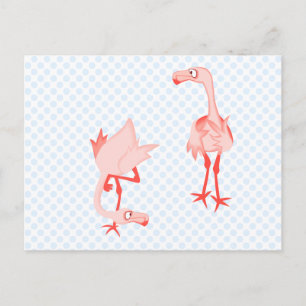 Cartão Postal Nosey flamingo