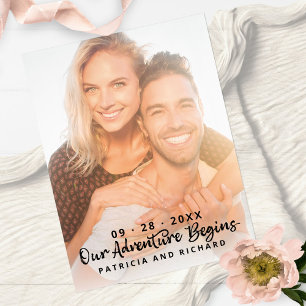 Cartão Postal Nossa Aventura Começa Foto de Save The Date de Cas