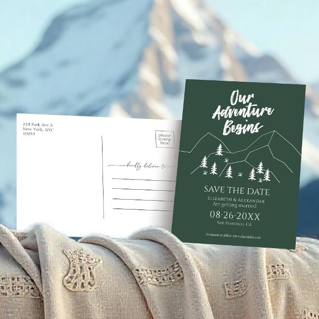 Cartão Postal Nossa Aventura Começa O Casamento Da Floresta. (Criador carregado)