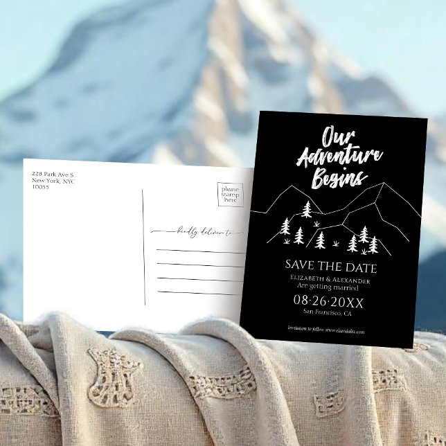 Cartão Postal Nossa Aventura Começa O Casamento Da Floresta. (Criador carregado)