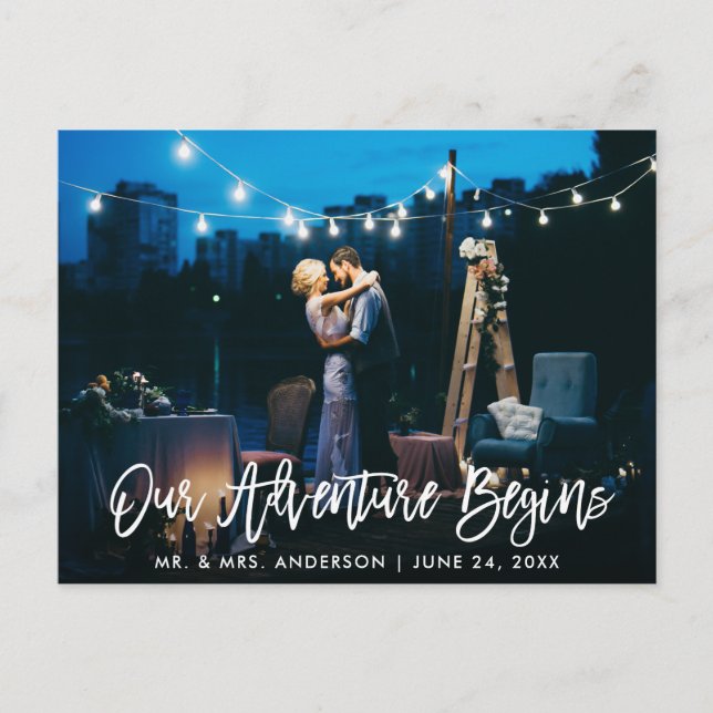 Cartão Postal Nossa Aventura Começa Obrigados De Casamento De Es (Frente)