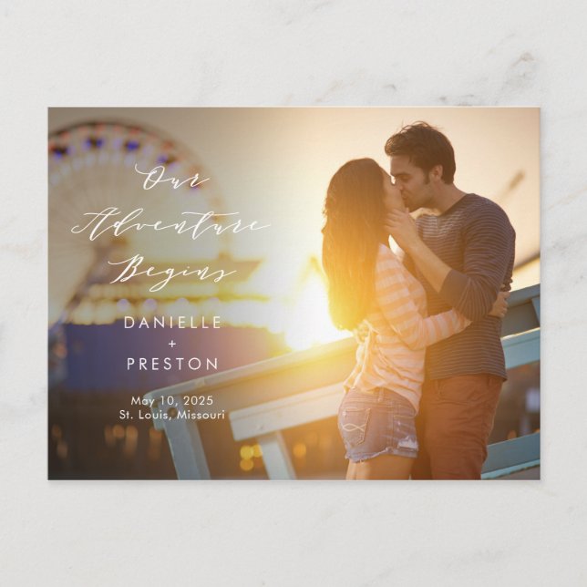 Cartão Postal Nossa COR EDITÁVEL DE Aventura Salve a Data (Frente)