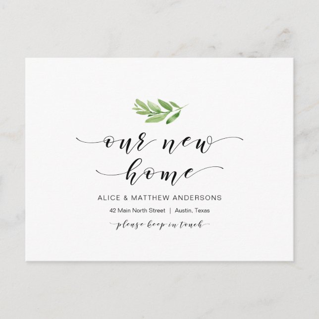 Cartão Postal Nossa Nova Casa, Greenerescência, Anúncio em Movim (Frente)