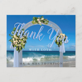 Cartão Postal Nossa Praia Casamento Obrigado