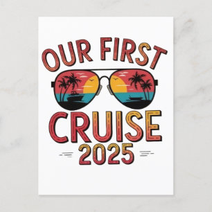 Cartão Postal Nossa Primeira Viagem de Cruzeiro 2025 Verão Corre