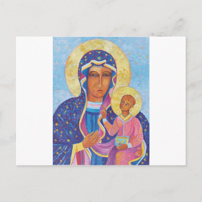 Cartão Postal Nossa Senhora de Czestochowa Polônia Negra (Frente)