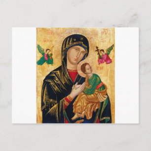 Cartão Postal Nossa Senhora do Perpétuo Socorro Ícone Virgem Mar