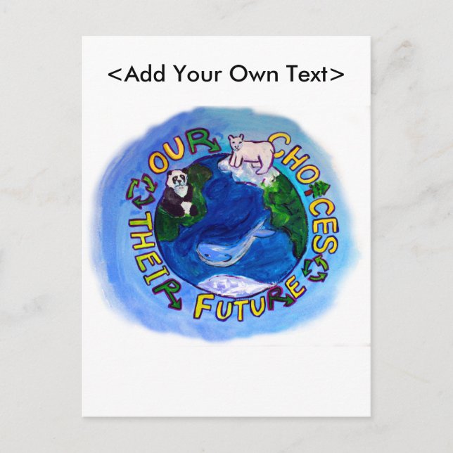 Cartão Postal Nossas Escolhas - Reciclar, Reutilizar, Reduzir Ca (Frente)