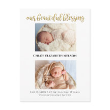 Nosso belo anúncio de nascimento do bebê