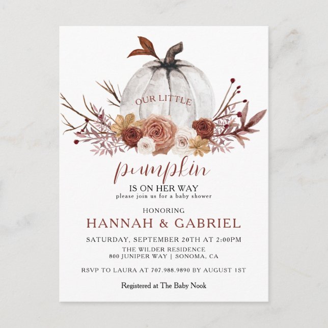 Cartão Postal Nosso Cartaz De Chá de fraldas No Caminho (Frente)