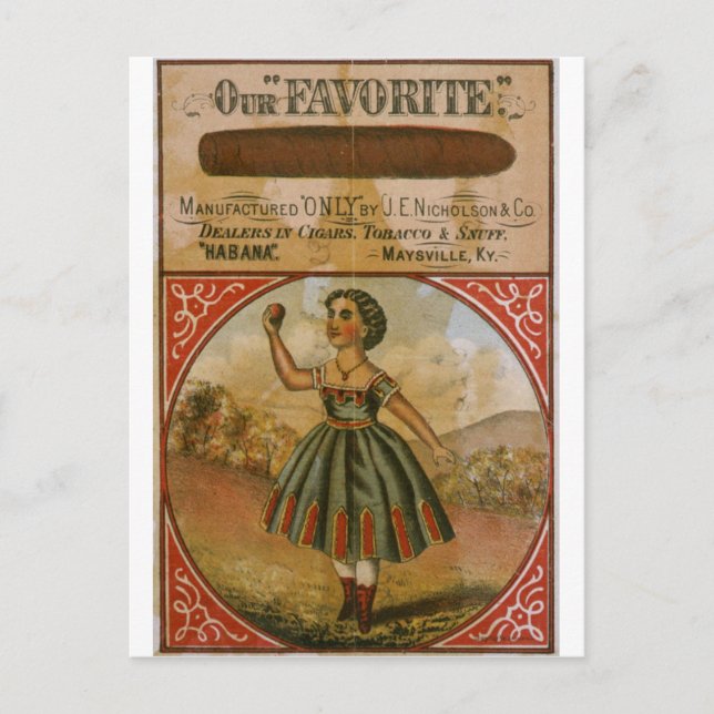 Cartão Postal Nosso Cigarro Vintage Favorito (Frente)