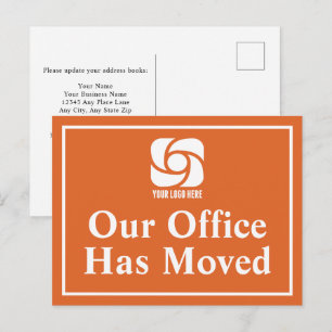 Cartão Postal Nosso Escritório Mudou Logotipo da Orange Business