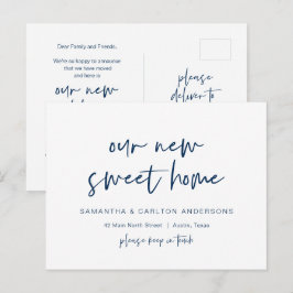 Cartão Postal Nosso novo Anúncio de Endereço Sweet Home, Po mode