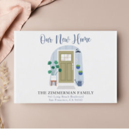 Cartão Postal Nosso Novo Anúncio de Movimentação da Porta de Aqu