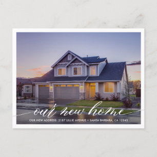 Cartão Postal Nosso Novo Anúncio de Movimentação de Fotos Modern